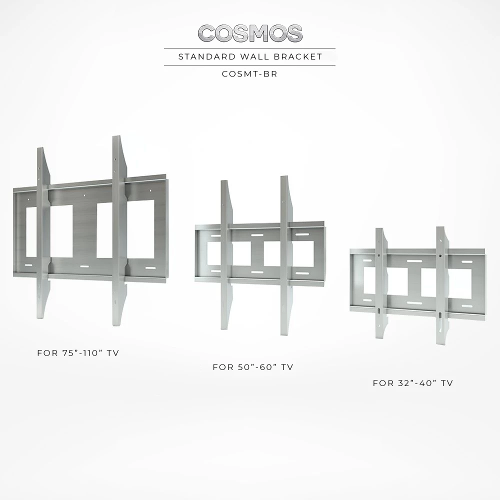 Three rust-proof stainless steel wall mount brackets for Cosmos Outdoor TV suitable for Birmingham.