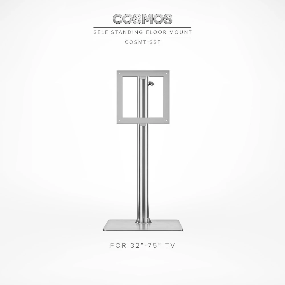 Self-standing stainless steel Floor Mount for Cosmos Outdoor TV, designed for Southampton.